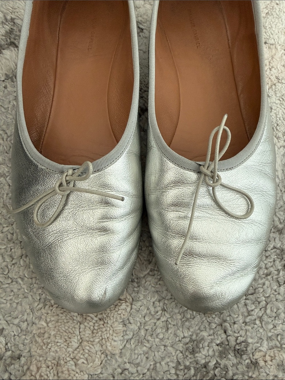 Mansur Gavriel Dream Ballet Flat in Silver - Picture 2 of 5